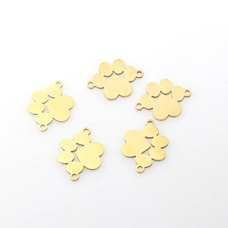 5 cái/lốc Thép không gỉ Charm Kết Nối cho DIY Trang Sức Làm Gấu Chó Thú Cưng Paw Hạt Trang Sức Phát Hiện Làm Phụ Kiện