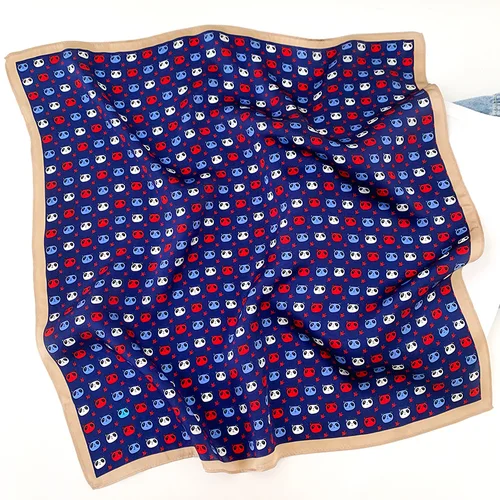 Imagen 2 del producto 100% bufanda de seda pura para mujer, banda para el pelo para el cuello, Foulard cuadrado, diadema pequeña, pañuelo estampado de moda 2025, bufandas, Bandana 53*53cm
