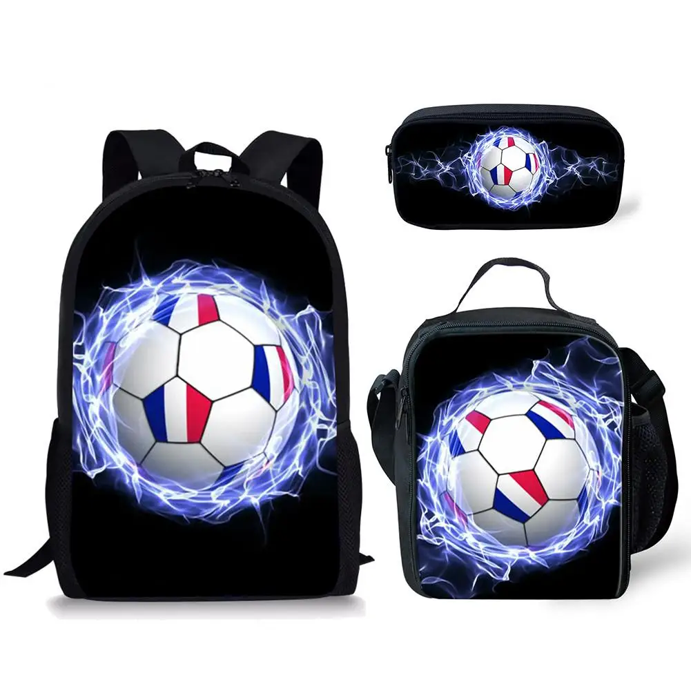 Soccer balls Backpacks for Boys 3pcs/set Students School Supplies Preschool Backpack Bookbag With Lunch Boxes Satchel