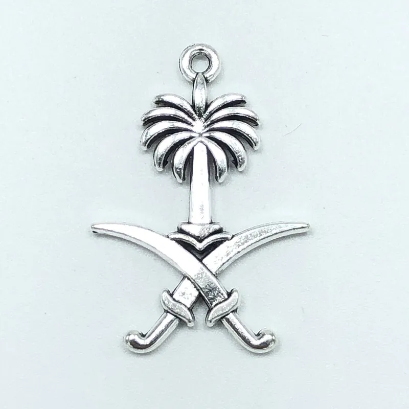 10pcs Saudi Arabia National Emblem Metal Pendant for Jewelry Making DIY Handmade Rosary Pendant Prayer Bead Bracelet Accessories