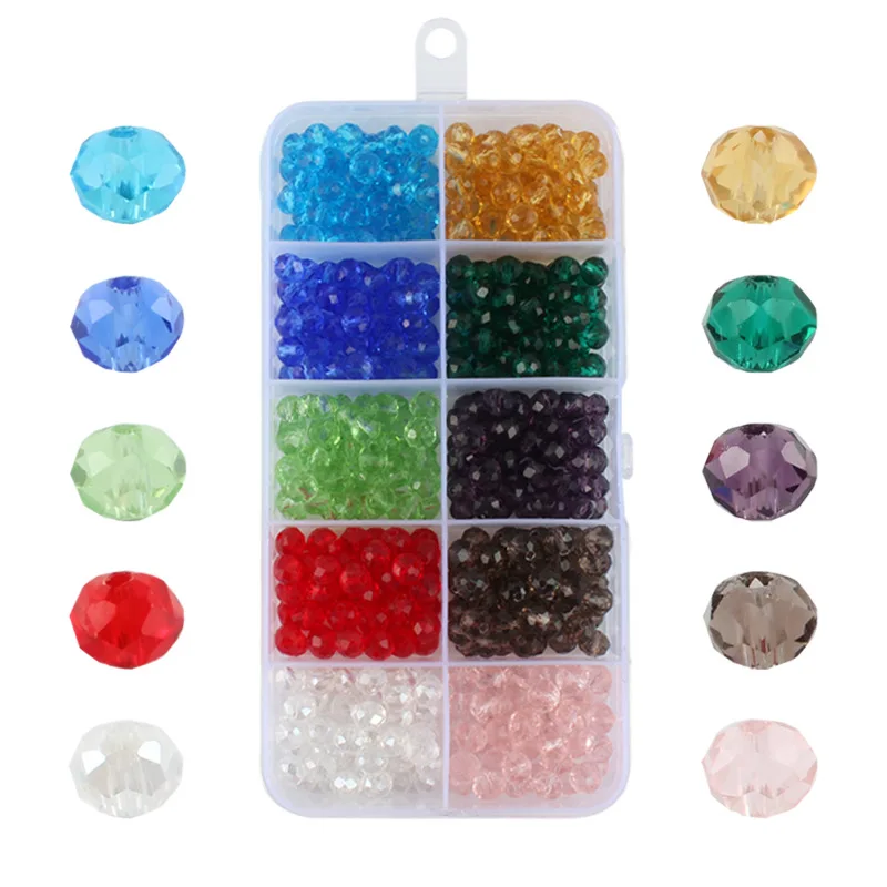 

Selling flat crystal beads in 6 mm glass beads DIY handmade beaded jewelry beads material