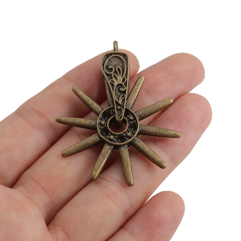 

5PCS Charm Antique Bronze Wheel Charms Nautical Pirate Punk Pendant For Jewelry Making DIY Necklace Crafts Findings