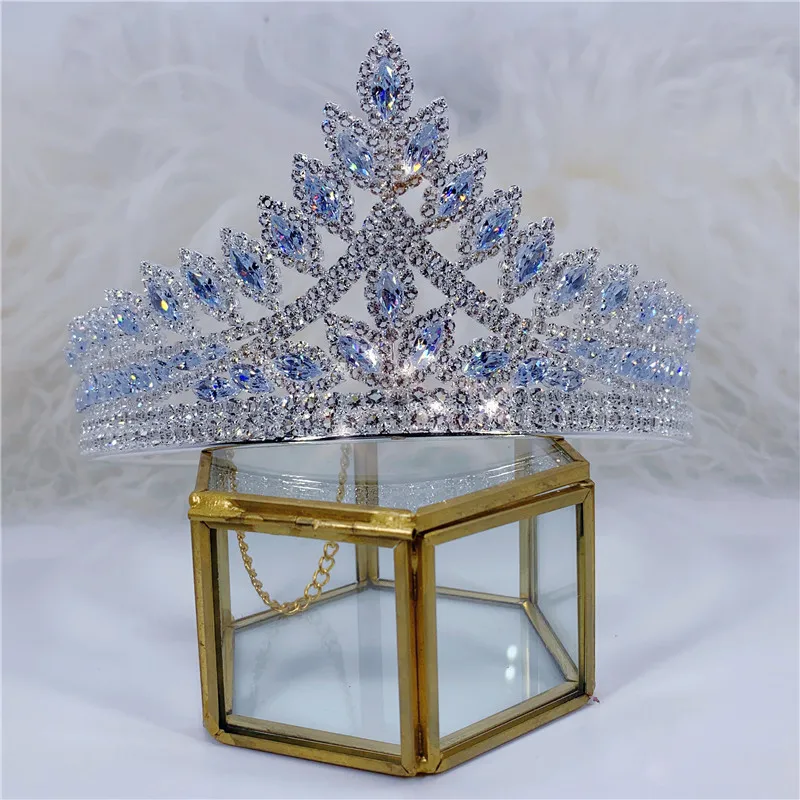 

Luxury Bling Zircon Crystal Princess Crown Bridal Fashion Wedding Exquisite Crown Headband Baroque Romantic Gift Jewelry Women