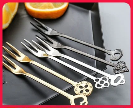 

Stainless Steel Fruit Fork Two Teeth Fork Dessert Moon Cake Dessert Fork Children Fork Fruit Sign