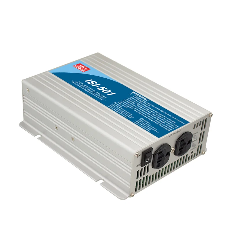 

(Meanwell) ISI-501-112/124/148/212/224/248 500W True Sine Wave DC-AC Inverter with MPPT Solar Charger 100-240VAC 10.5-60VDC