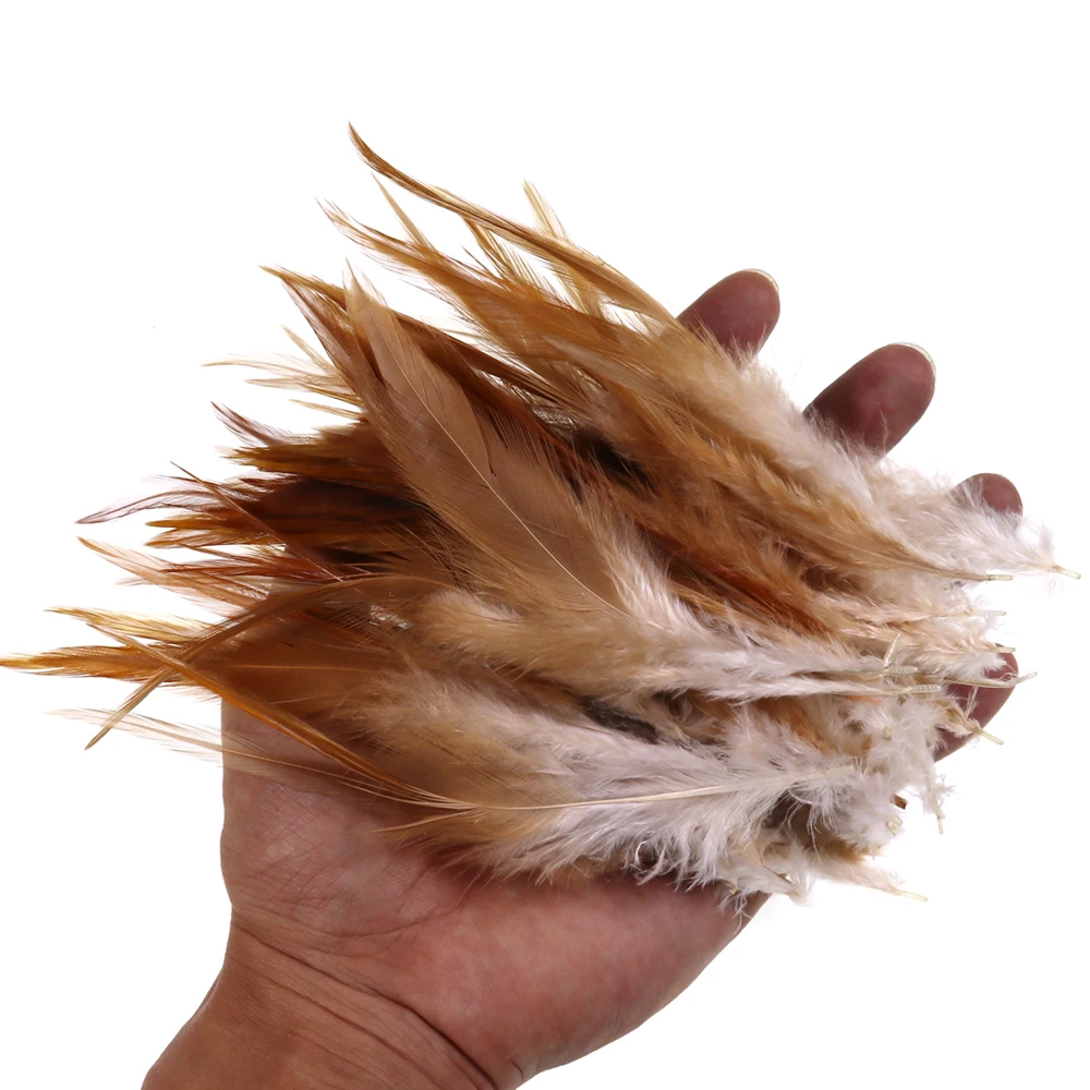 50 Stück Fliegenbindematerial: Natürliche Hühner-/Hahnsattelfedern für Streamer & Woolly Bugger Fliegen – Detail 8