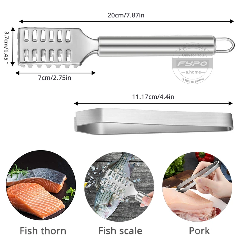 Fypo Stainless Steel Fish Bone Tweezers Tongs Pick-Up Pincer Puller Chicken Pork Hair clip Sea Foods Tool Kitchen Gadgets Cook