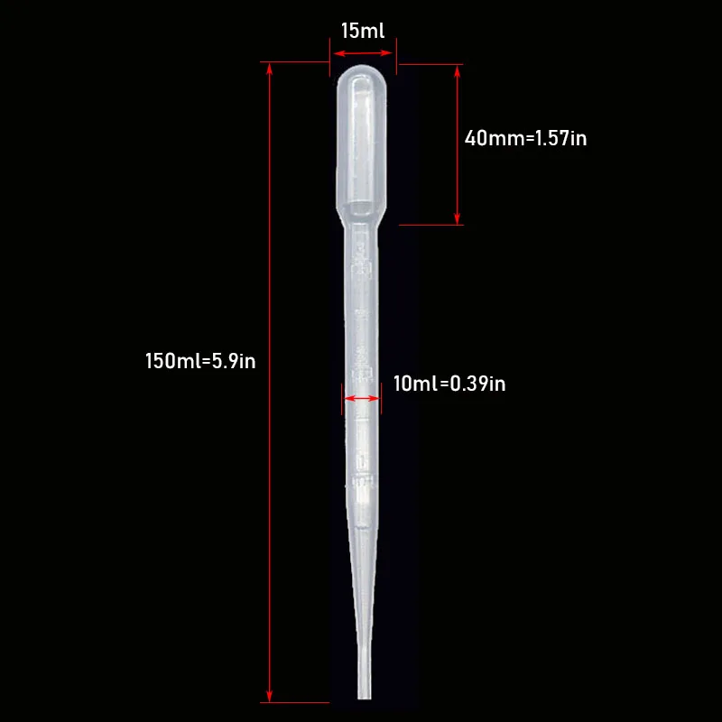 3ML Transparent Pipette Disposable Safe Plastic Transfer Pipette Scale Pipette Small Laboratory Grinder Supplies 10pcs