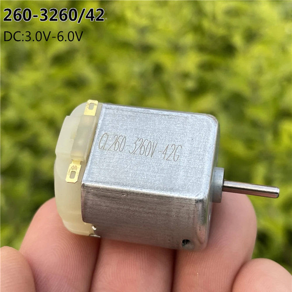 DC 3V-6V 260-3260/42 Motor 19500RPM Strong Magnetic Carbon Brush Micro 260 Flat Motor Student For Electronic Toys Car Ship Model