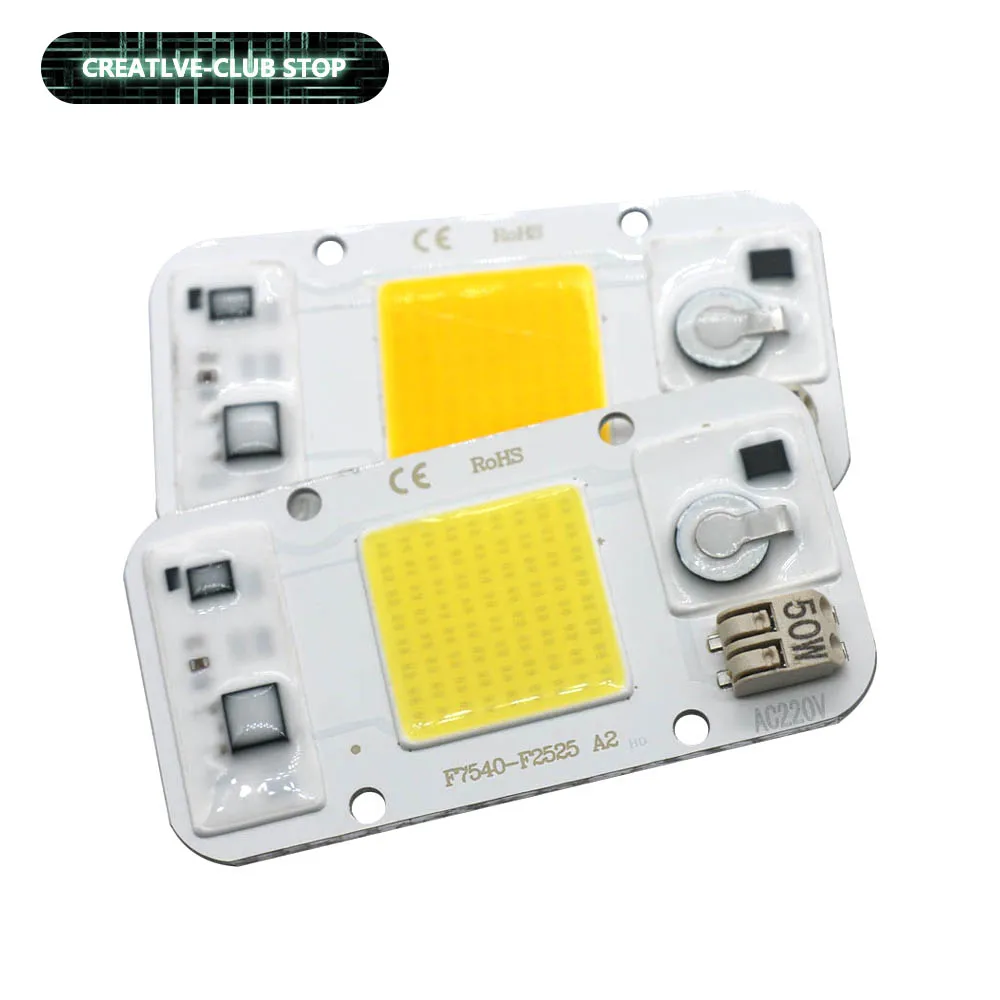 

AC220V 50W Smart IC LED COB Chips LEDs Lamp For Flood light Spotlight Accessories Emitting Diode No Need Driver Matrix Lighting