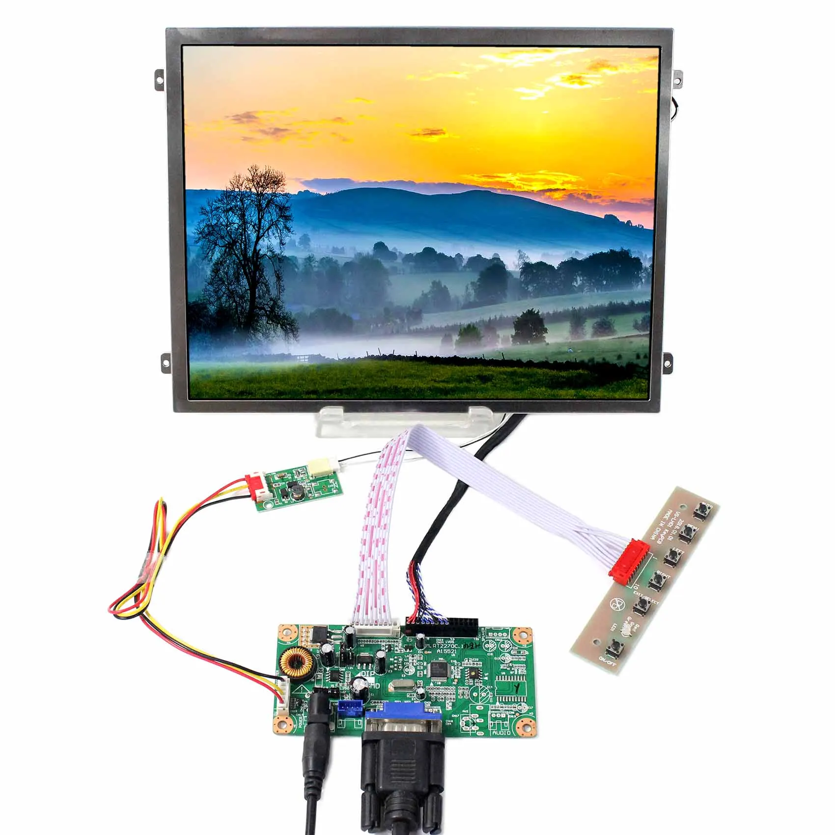 

VSDISPLAY 10.4inch IPS 1024x768 Brightness 500nits LCD Screen with LCD Controller Board for Industrial Screen / DIY display etc.