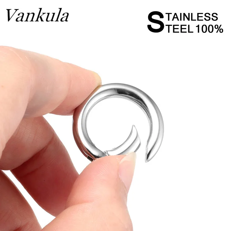 Vankula 316L Stainless Steel Ear Plug Tunnels Snap Hook Body Piercing  Ear Gauges Expander Stone Ear Weights Pair Selling