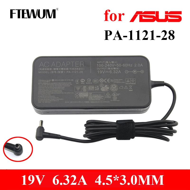 

19V 6.32A 120W 4.5*3.0mm Laptop Adapter For ASUS ZenBook Pro PA-1121-28 ADP-120RH B ROG G501 G501J G501JW UX501J UX501V N501JW