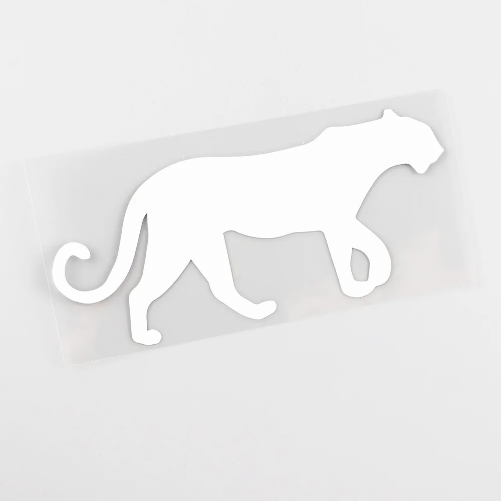 YJZT 15.4CMX6.9CM Fun Panther Wilde Tiere Silhouette Vinyl Car Sticker Black/Silver 8A-0074