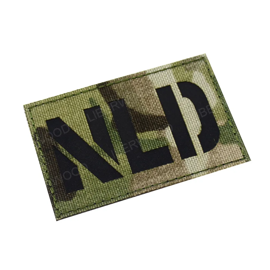1PCS NLD The Netherlands Flag Infrared Reflective IR Patch Badge Holland National Emblem Dutch  Tactical Sticker Hook Loop image 4