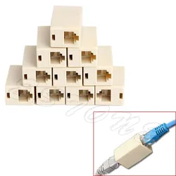 2021 New 10pcs RJ45 CAT5 Coupler Plug Network LAN Cable Extender Connector Adapter New