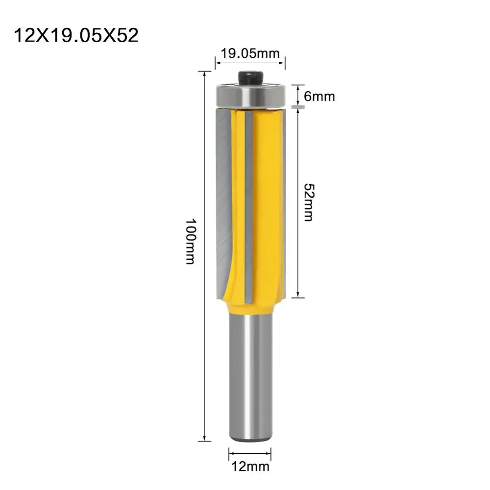 1PC 12MM Shank Milling Cutter Wood Carving Flush Trim bit Z4 Pattern Router Bit Top Bottom Bearing Bits Milling Cutter Woodwork