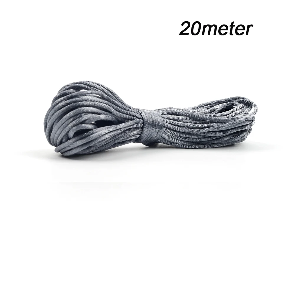 20m/lot DIY nylonkoordjes 1,5 mm speenclipketting voor bijtkettingen, touw, siliconen kralen, handgemaakte satijnen sieradendraad