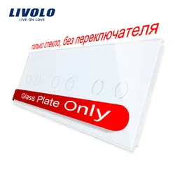 Livolo Luxury White Pear Crystal Glass for DIY Switch,223mm*80mm, EU Standard, Triple Glass Panel,VL-C7-C2/C2/C2-11