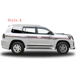 Car stickers For Toyota Land Cruiser 200 LC200 FJ200 2008 -2014 2015 decorative color stripe decals on both sides of the body