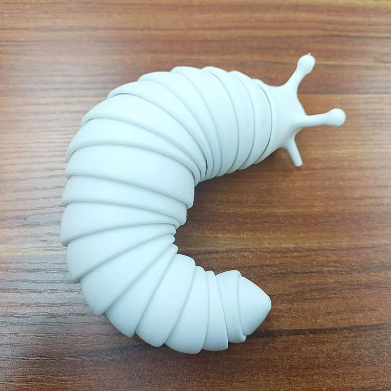 Fidget Toys Friendly Articulated Slug Flexible 3D Slug Toy for Kids Adults 3D Printed Toy Desk Toy Desk Accessory Gift Small Toy