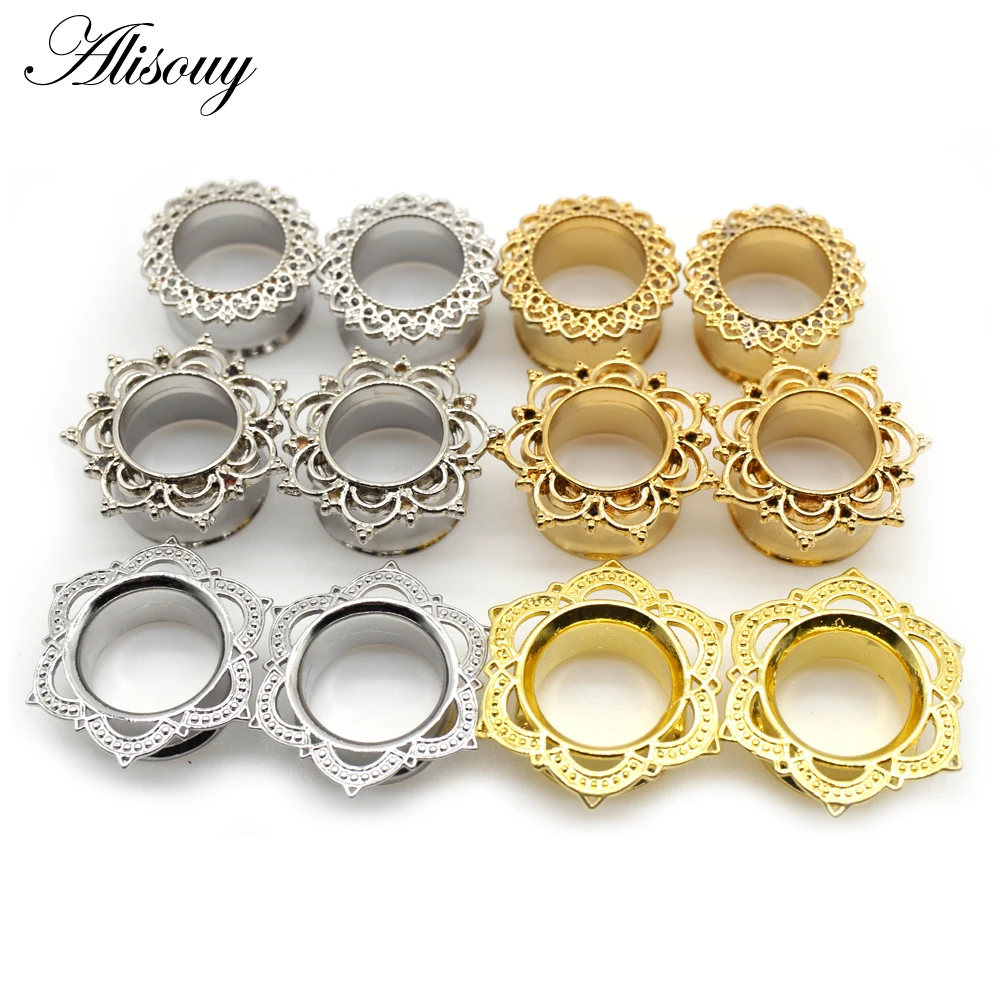 Flower Ear Plugs Tunnel Expanders Stretcher Set