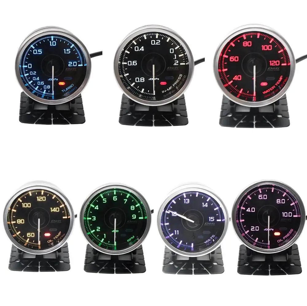 Def* A1 60MM Boost-Gauge  Water Temp OIL Pressure Oil Temp IN-MF Press Tachometer Meter with 7 colors Universial Car Accessiores