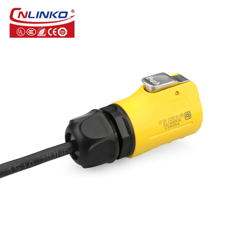 CNLINKO UL Approved M20 Waterproof IP68 Connector 3 Pin Male and Female Circular Adapter LED Display Power Cable Connectors