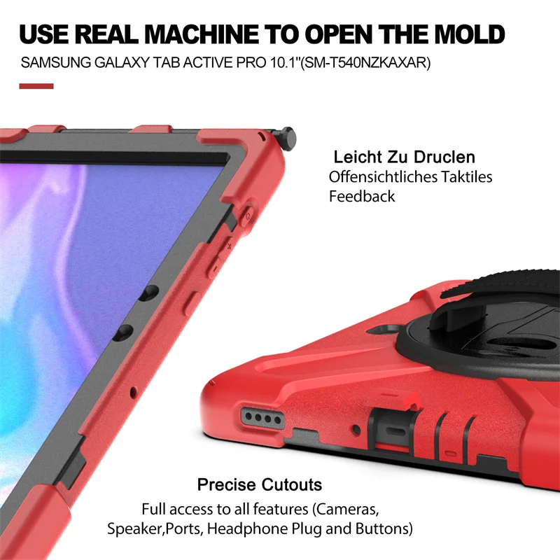 Dziecięce, odporne na wstrząsy etui na Tablet do Samsung Galaxy Tab Active Pro 10.1 SM-T540 T545 wytrzymała obudowa ochronna na ramię — zdjęcie produktu 5