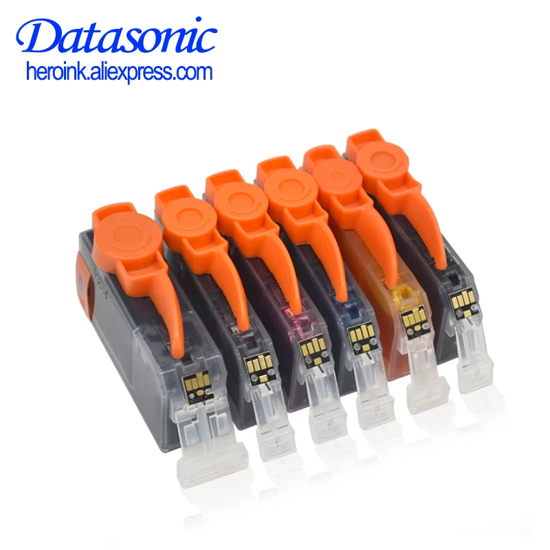 DAT 6pcs PGI525 CLI526 ink cartridges for canon inkjet PIXMA IP4850 MG5150 MG5250 MG5350 MG6150 MG6250 MX885 MX895 Printers