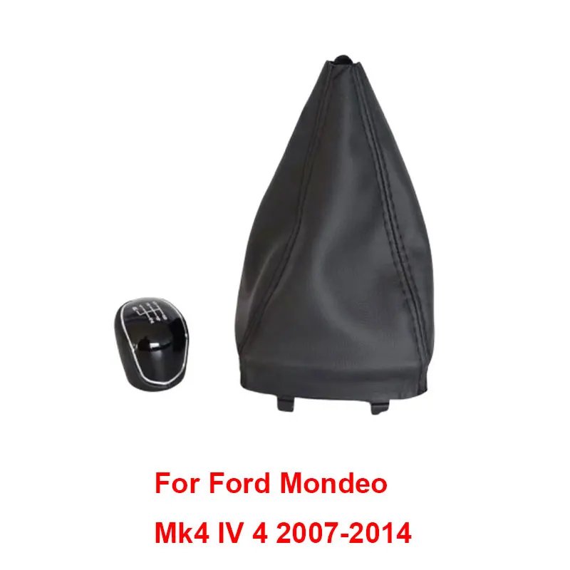 Car Gear Manuel Stick Shift Knob Leather For FORD FOCUS MK2 FL MK3 MK4 MK7 MONDEO MK3 C-MAX S-MAX TRANSIT GALAXY FIESTA