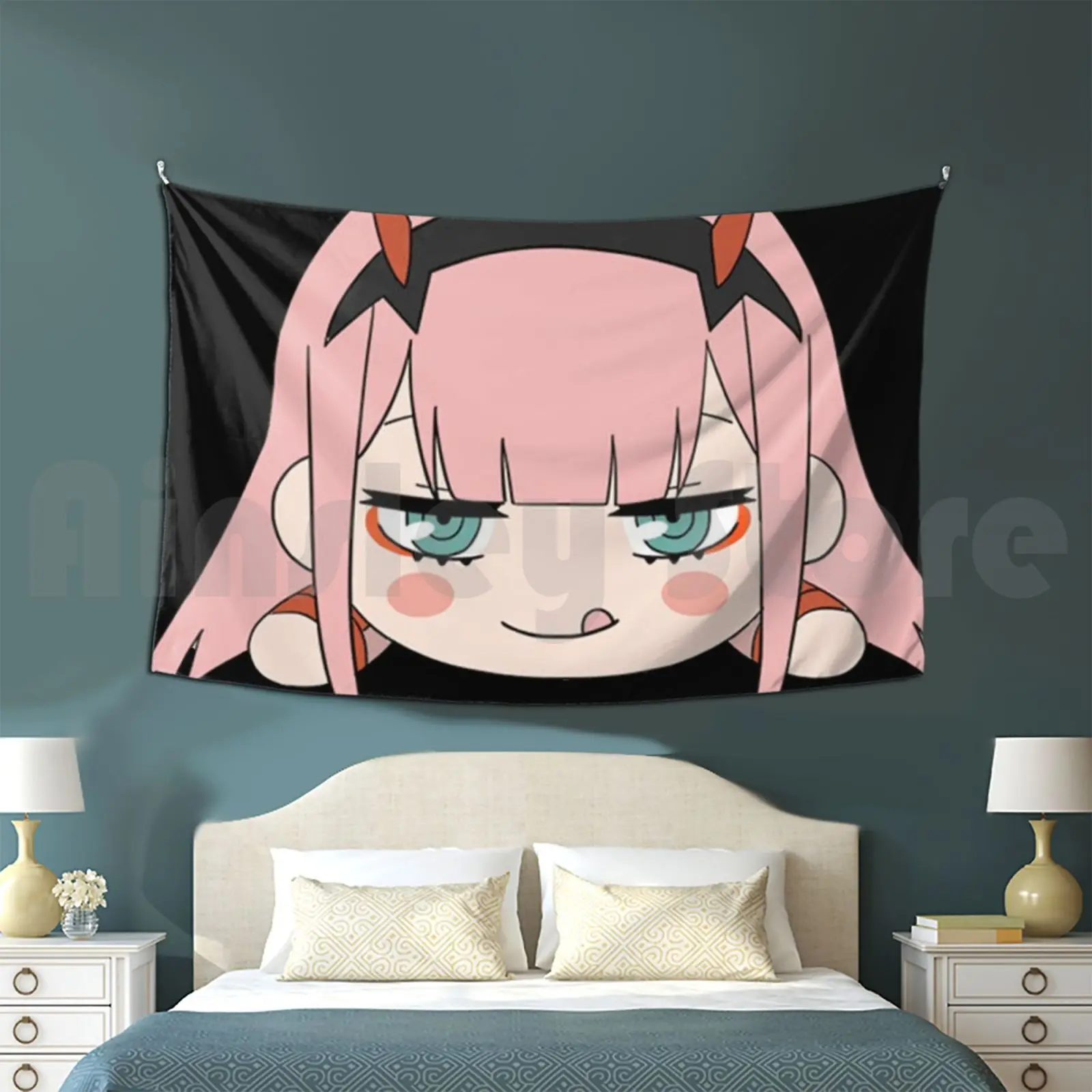 Darling In The Franxx , Zero Two , 02 Tapestry Background Wall Hanging Darling In Franxx Anime Manga Japanese Cute