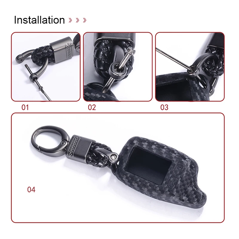 Caron Fiber Silicone Tomahawk TW9010 Tomahawk 9010 Two Way Car Alarm System Russian Tomahawk TW 9010 Keychain