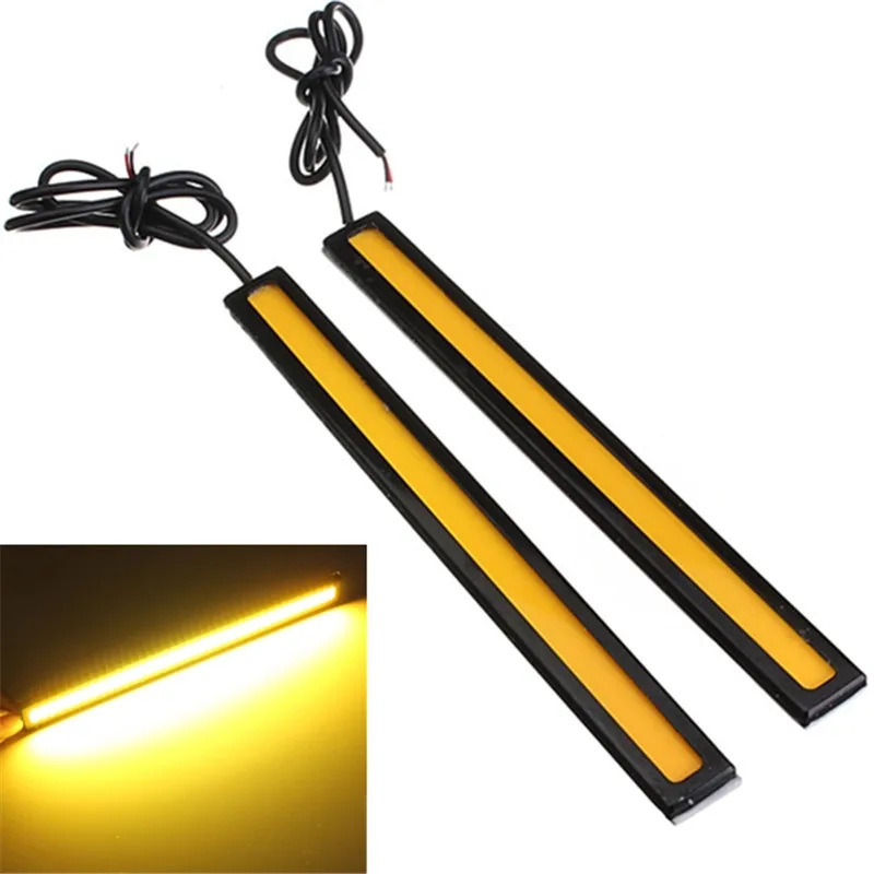 2 Chiếc Mới 17Cm LED COB Chạy Ban Ngày Sáng Chống Nước DC12V Xe Đèn Đỗ Xe Sương Mù Thanh Đèn Dây