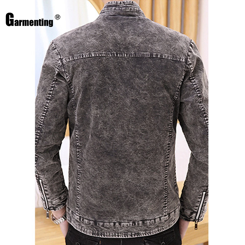 Garmenting Mannen Demin Jassen Trendy 2020 Herfst Winter Lange Mouwen Demin Jassen Rits Up Jas Slim Ingericht Mens Top Bovenkleding