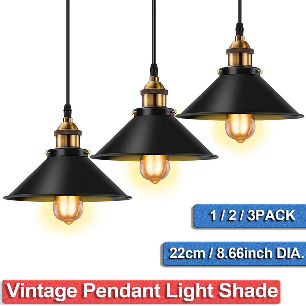 

22cm LED Pendant Lights Vintage Industrial Hanging Ceiling Lights E27 E26 Base Loft Chandeliers For Kitchen Dining Bedroom Home