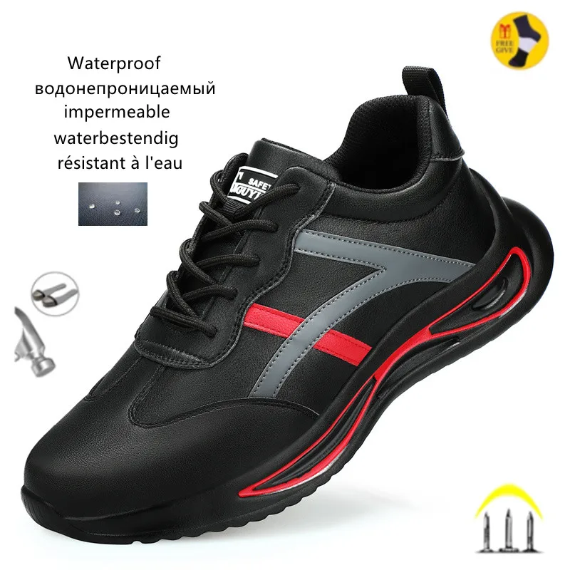 Scarpe antinfortunistiche stivali da uomo impermeabili con punta in acciaio scarpe da lavoro calzature di sicurezza Sneakers da lavoro antiscivolo