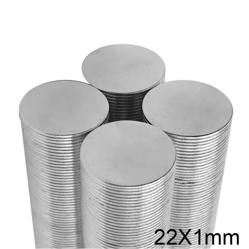 5/10/20/50/100pcs 22x1 mm Strong Cylinder Rare Earth Magnet 22mmX1mm Fridge Round Neodymium Magnets 22x1mm N35 Magnetic 22*1