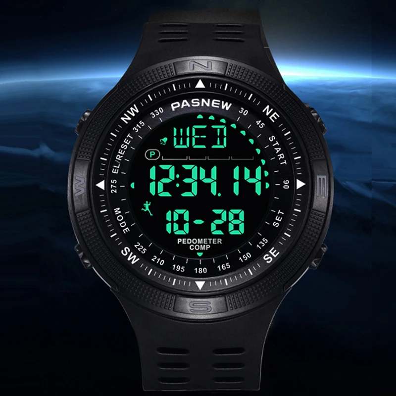 

PASNEW Top Brand Luxury Watch Men Led Digital Watches Multifunction Electronic Wristwatches 50M Waterproof Sport Swimming Watch