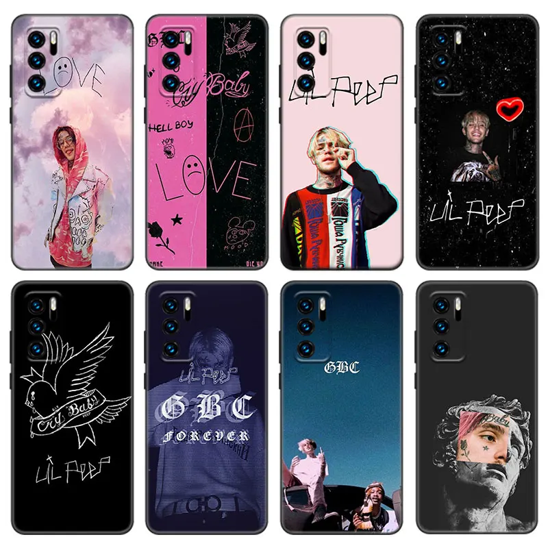 Lil Peep Case For Huawei P50 P40 P30 P20 Pro P10 P9 P8 Lite 2017 P Smart Z S 2021 2020 Pro 2019 2018 Black Cover