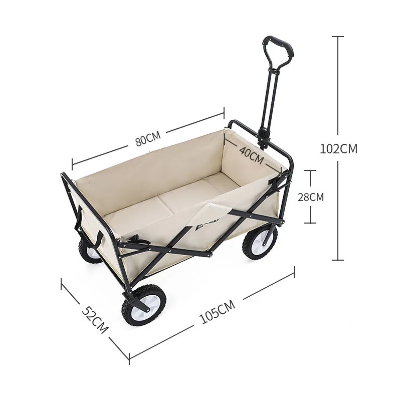 

Portable Foldable Trolley Self-Driving Travel Leisure Trailer Camping Beach Picnic Multifunctional Car Family Small Trailer