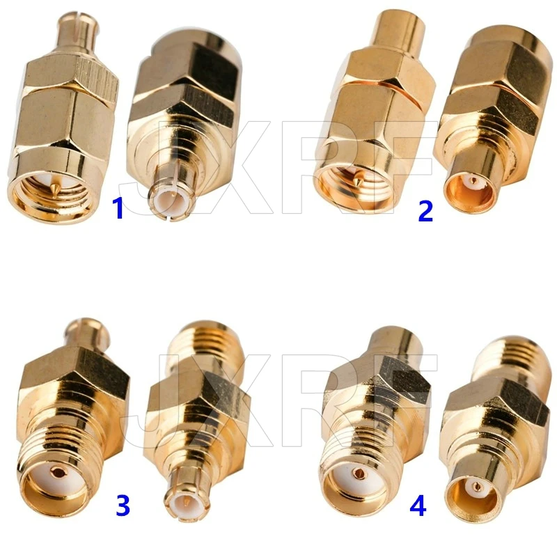 JXRF Connector 2PCS SMA Male Female to MCX Male Female Adapter RF Coaxial Connector