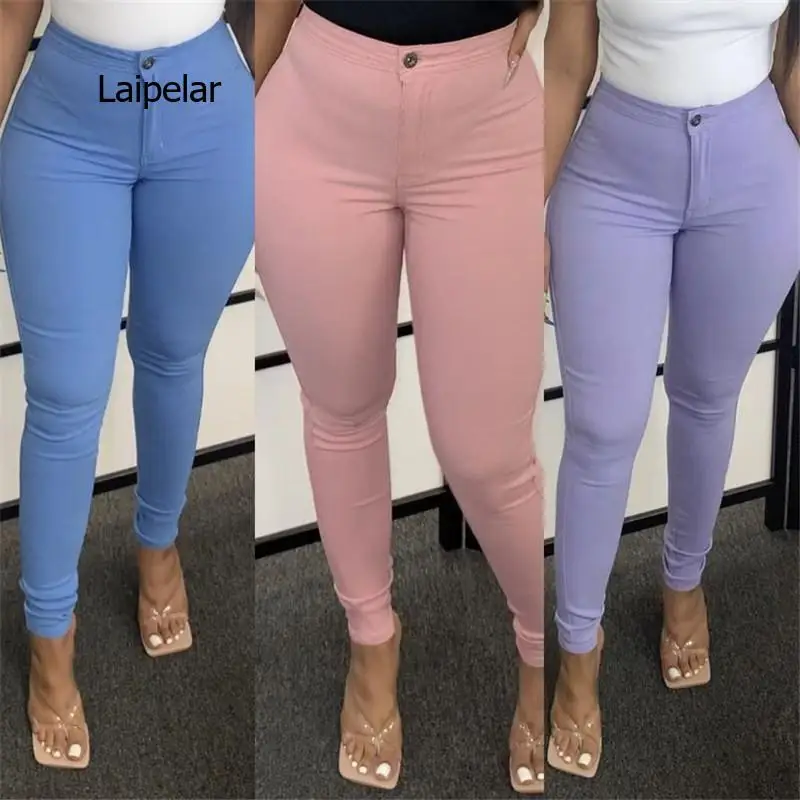 

Women's Long Pants Casual Solid Color High Stretch Skinny Thin Pants Fashion Sexy Lift Hips High Waist Pencil Pants