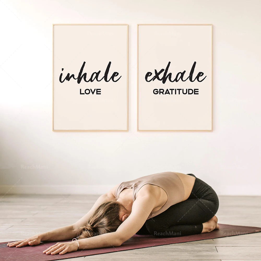 

Inhale Exhale Print Set of 2 Digital Prints Boho Decor Spiritual Decor Instant Download Yoga Poster Bedroom Wall Art Boho Print