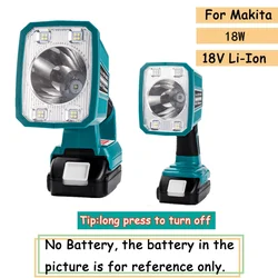 in Stock 18w Portable LED Lamp Work Light For Makita 18V Li-Ion Battery Flashlight LED Lights with usb Lighting(NO Battery)