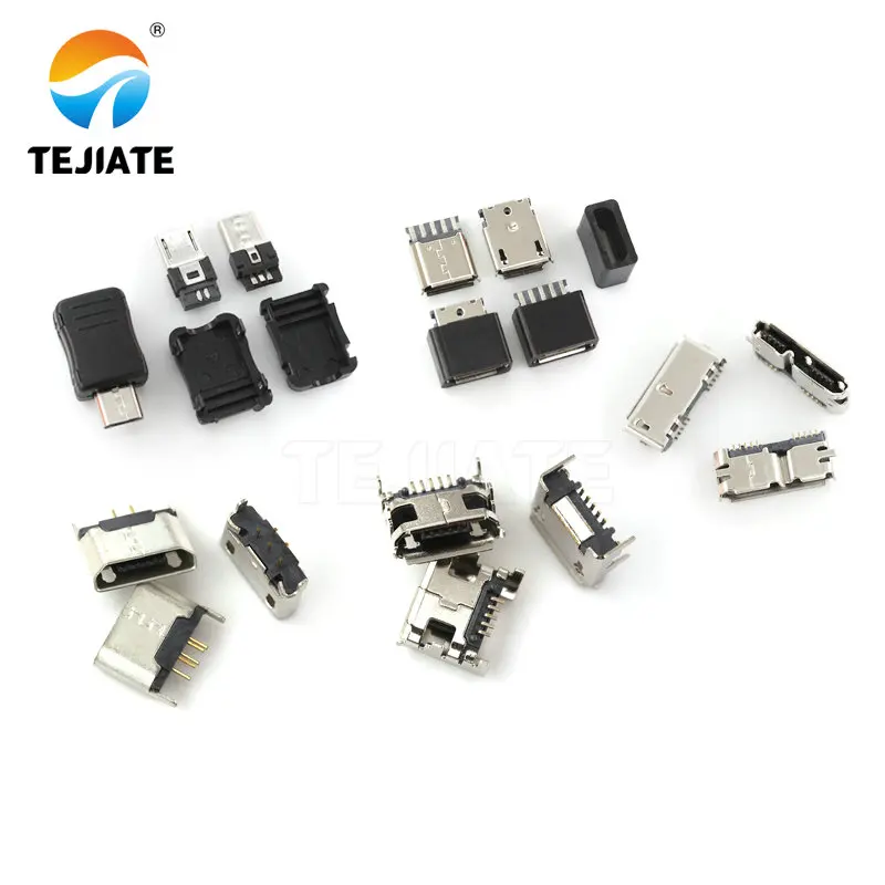 Bộ 50 Micro-USB Ổ Cắm MK5P Nữ-Ổ Cắm/Nam-Cắm Paster/Thẳng-Lắp Loại cắm Giao Diện