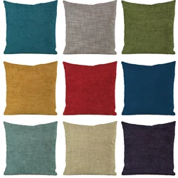 Solid Color Cotton Linen Pillow Case Simple Style Home Decor Cushion Covers 45x45cm Green Blue Yellow Khaki Throw Pillow Cover