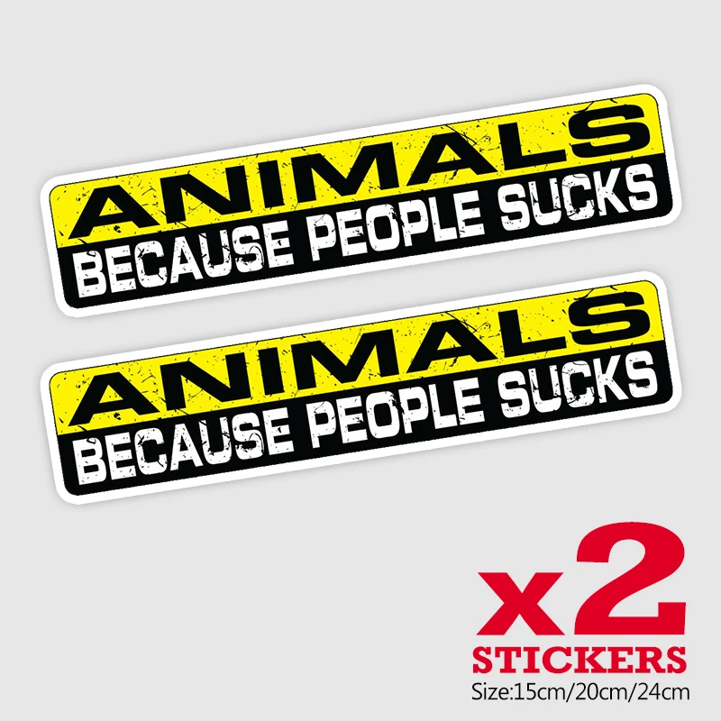 CS11518# 2 Pieces/Pack 15/20/24CM PVC Decal ANIMALS Sticker Waterproof Accessories on Bumper Rear Window Truck Motorcycle