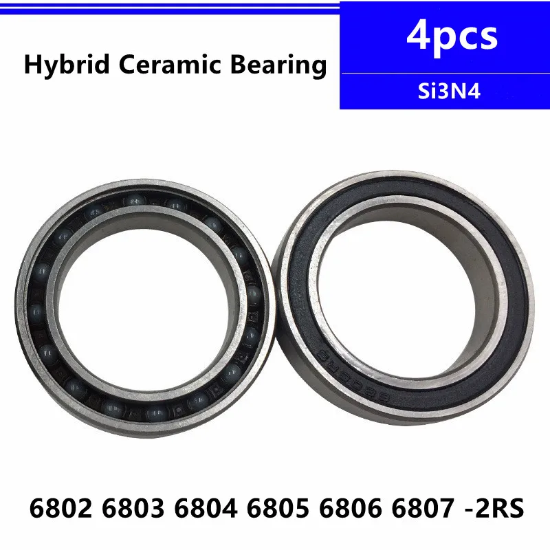 

4pcs Hybrid Ceramic Bearing 6802 6803 6804 6805 6806 6807 -2RS ABEC-7 Bicycle Bottom Brackets Spares