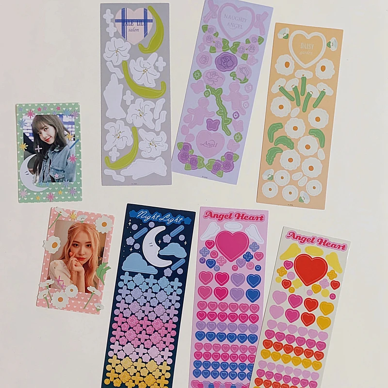 INS Hot Art Love Moon Flower Ribbon Sticker Ins Hand Account Diary Star Chasing Ribbon Decoration Material Stickers Personalized